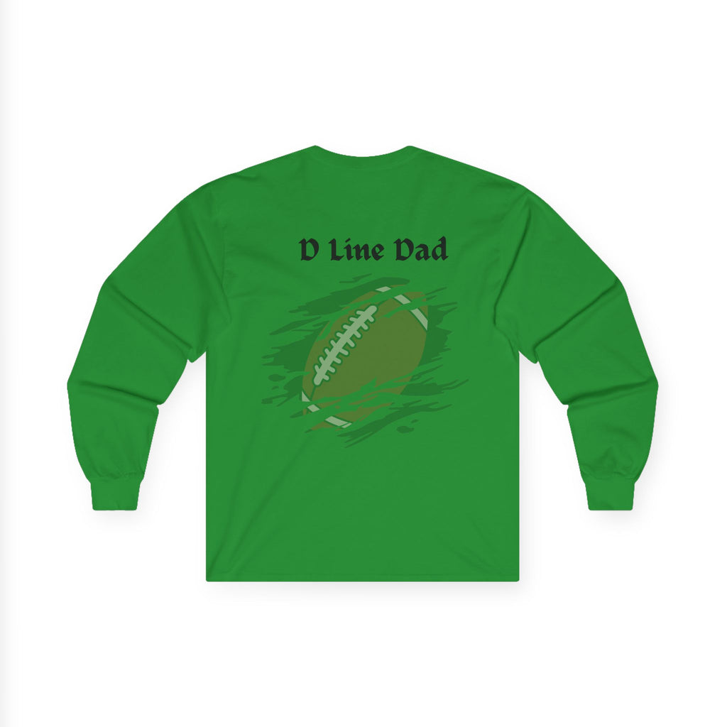Hold the Line Long Sleeve Tee — D Line Dad Football Jersey Number 22