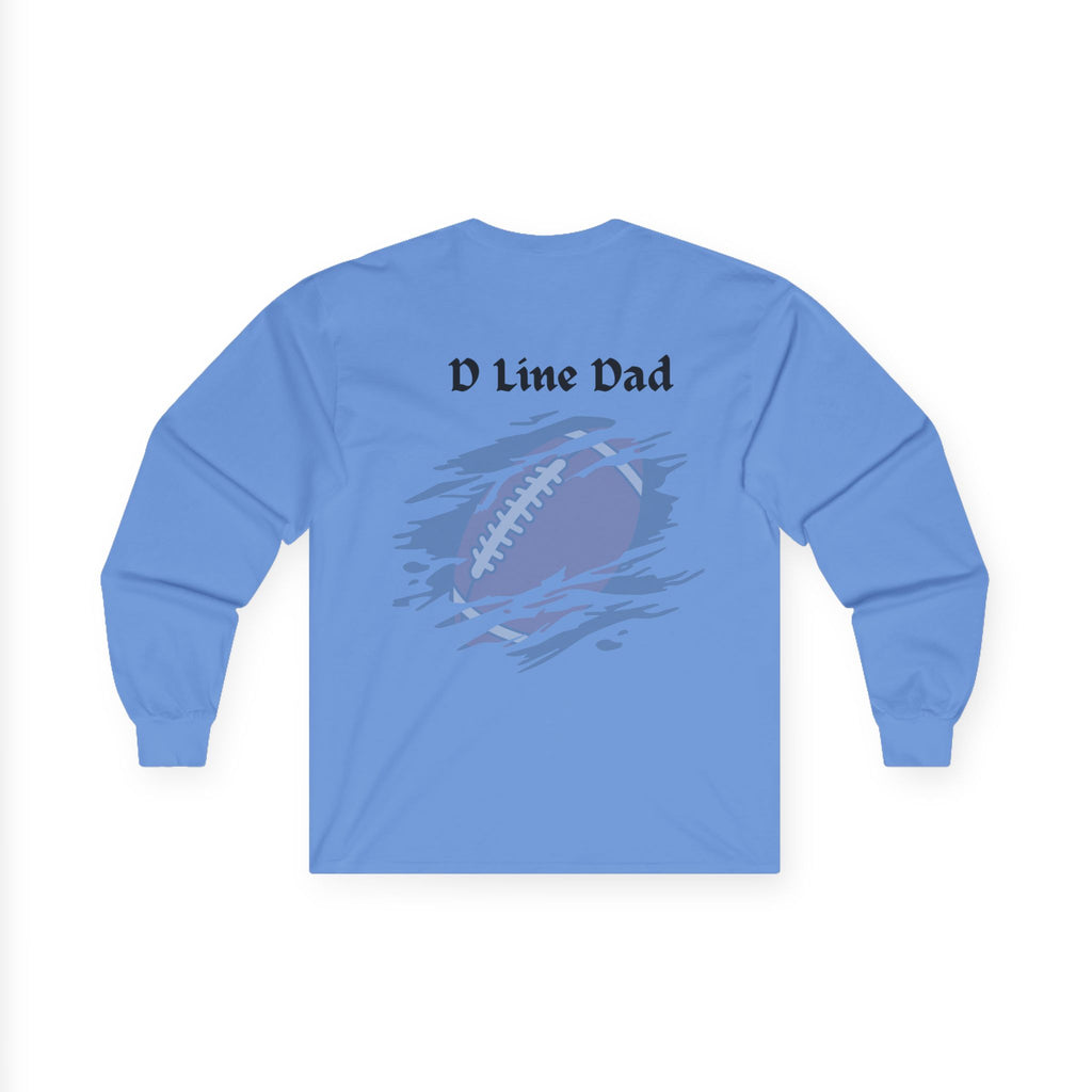 Hold the Line Long Sleeve Tee — D Line Dad Football Jersey Number 22