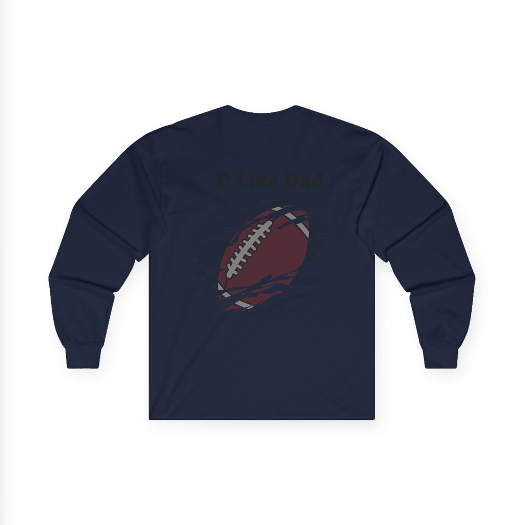 Hold the Line Long Sleeve Tee — D Line Dad Football Jersey Number 22