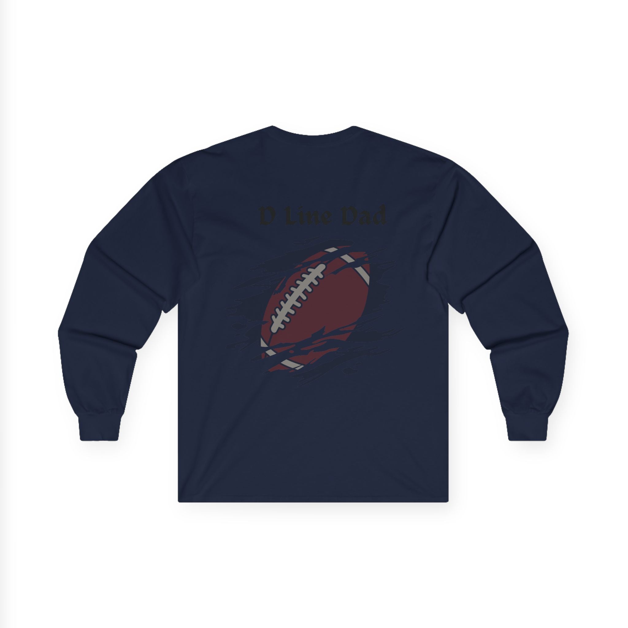 Hold the Line Long Sleeve Tee — D Line Dad Football Jersey Number 22