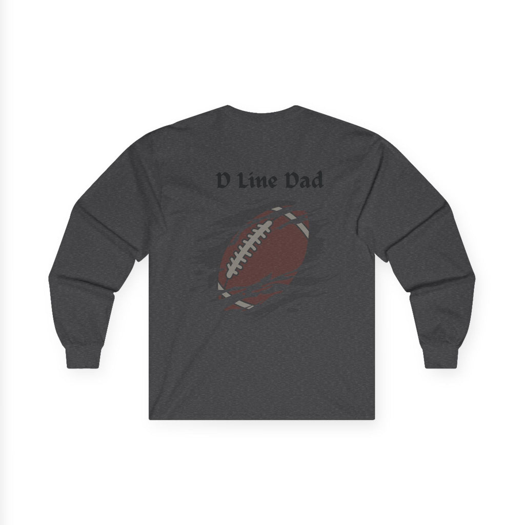 Hold the Line Long Sleeve Tee — D Line Dad Football Jersey Number 22