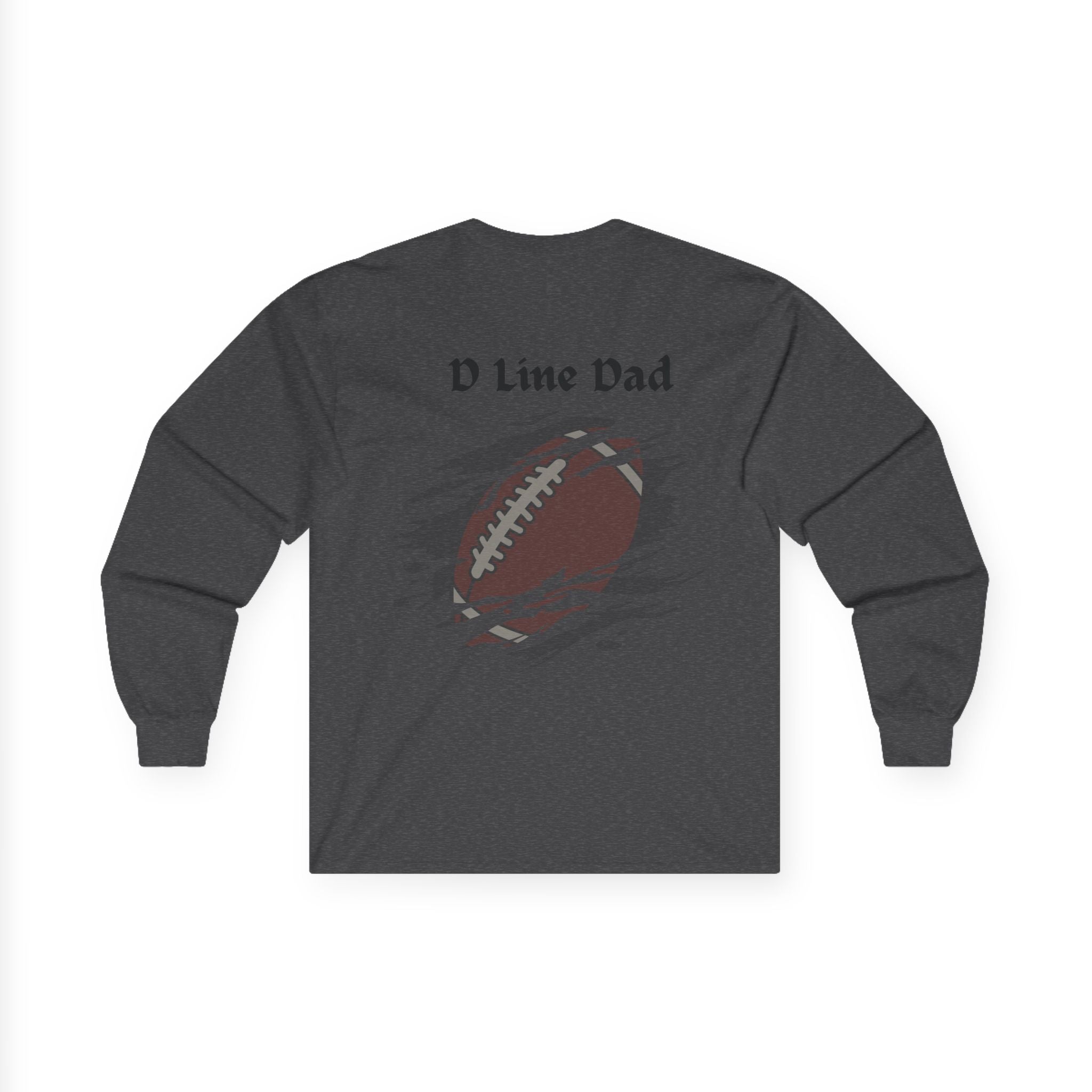 Hold the Line Long Sleeve Tee — D Line Dad Football Jersey Number 22