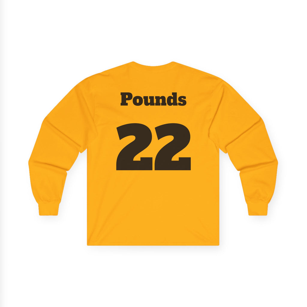 Long Sleeve Tee — 'Football Mom' Ribbon Football Design with Custom Back Number
