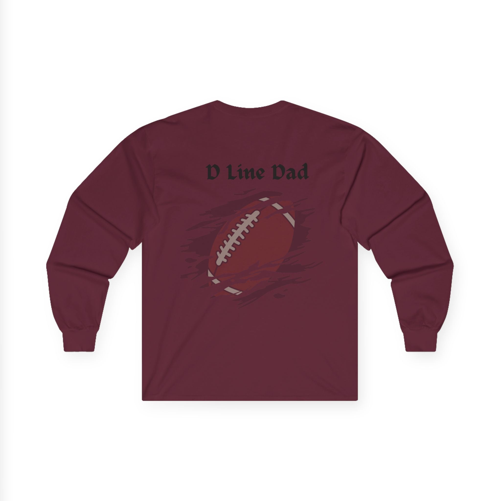 Hold the Line Long Sleeve Tee — D Line Dad Football Jersey Number 22