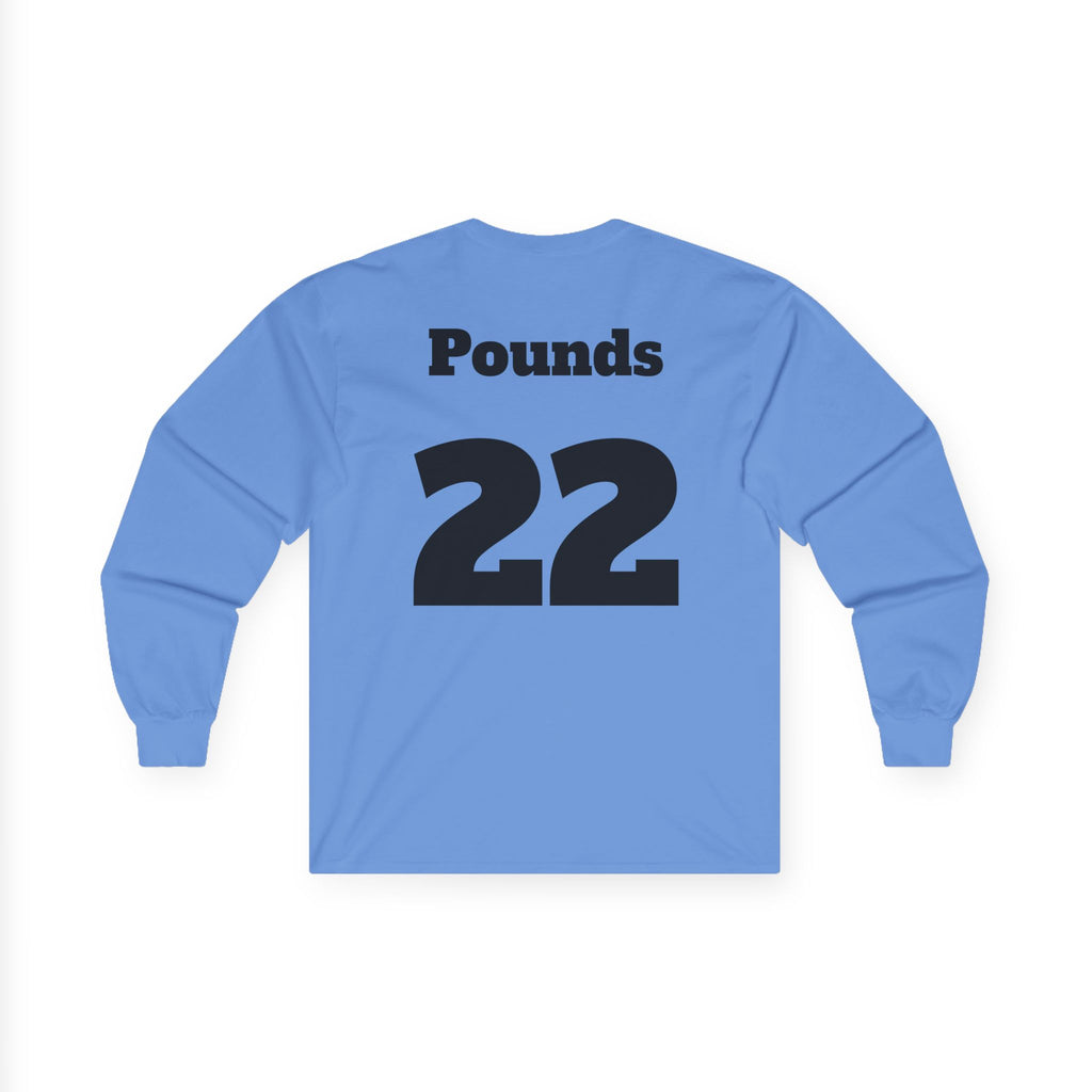 Long Sleeve Tee — 'Football Mom' Ribbon Football Design with Custom Back Number