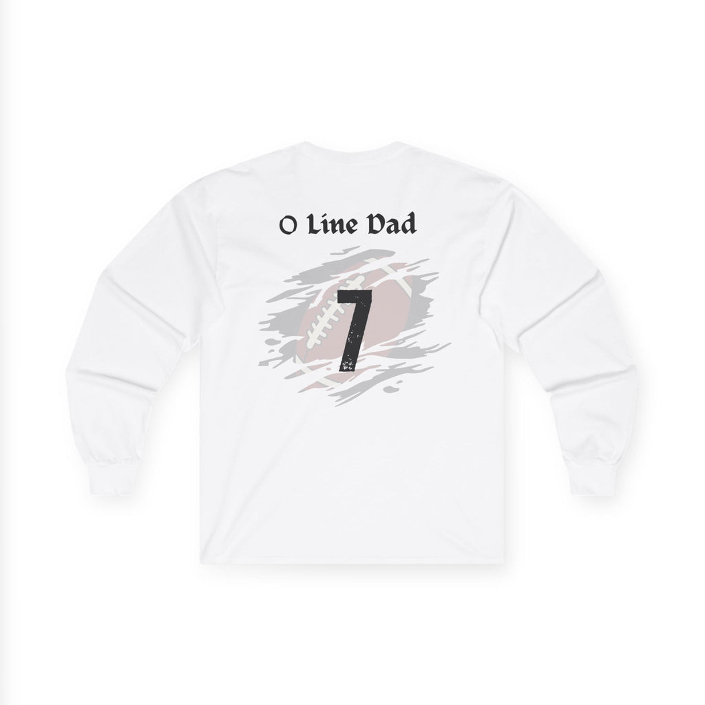 Move the Line Long Sleeve Tee — "O Line Dad" Football Jersey Tee