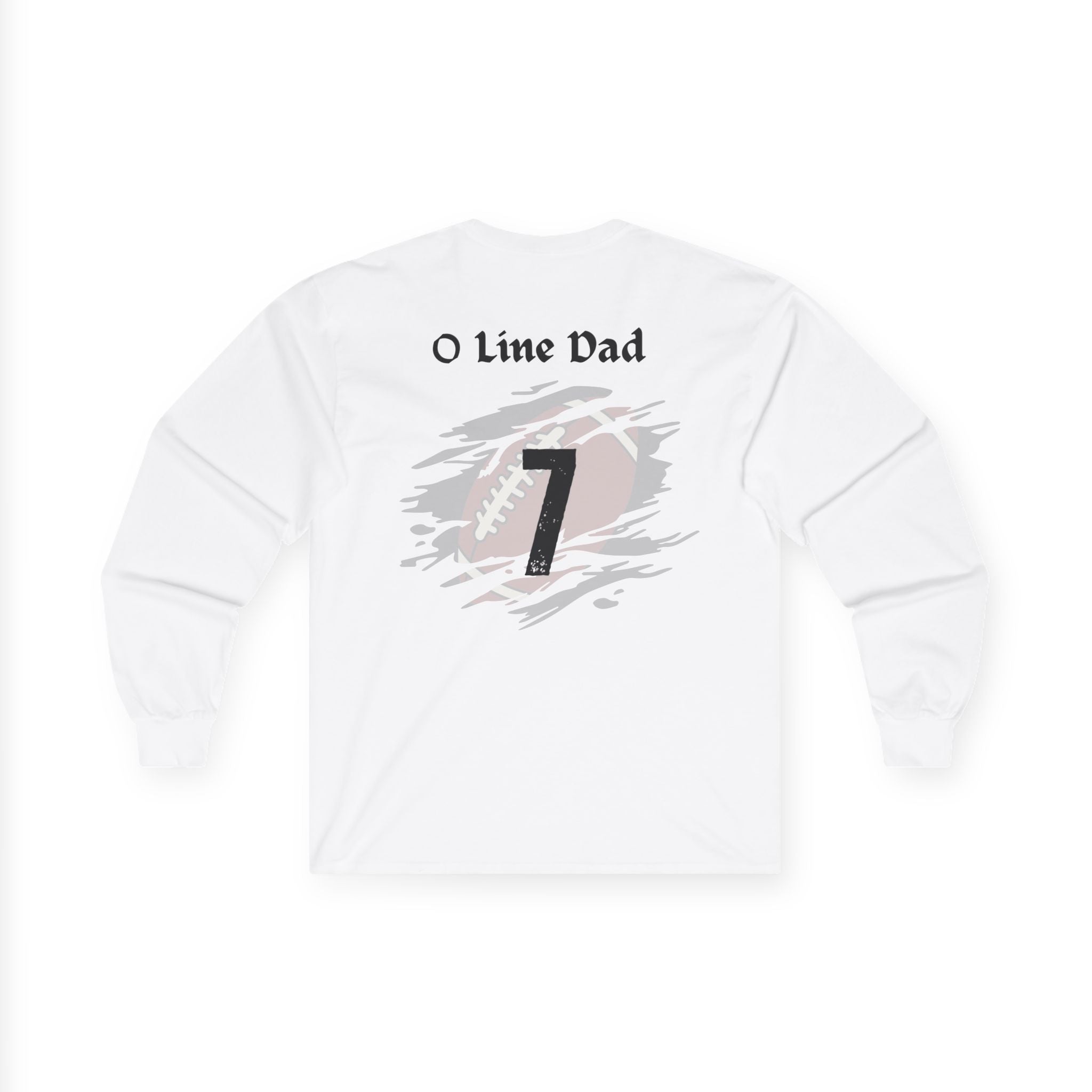 Move the Line Long Sleeve Tee — "O Line Dad" Football Jersey Tee