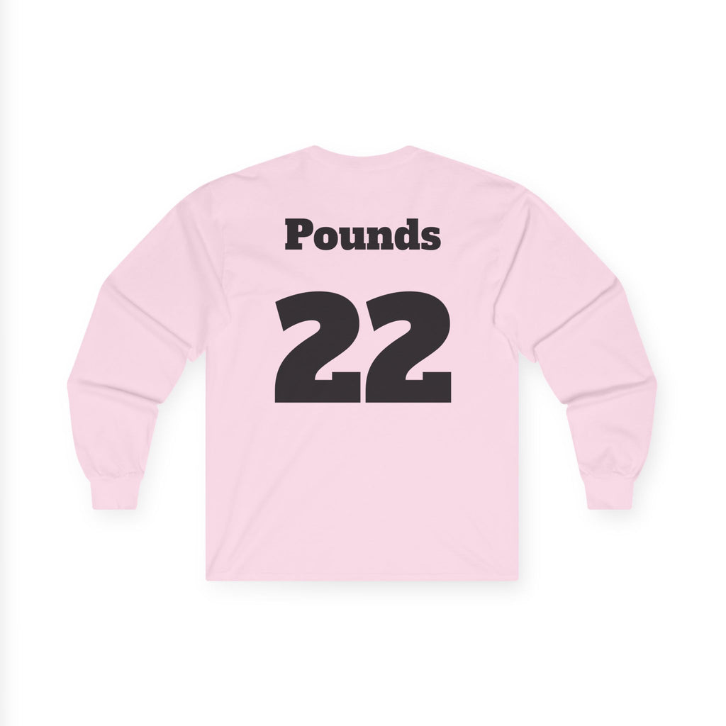 Long Sleeve Tee — 'Football Mom' Ribbon Football Design with Custom Back Number