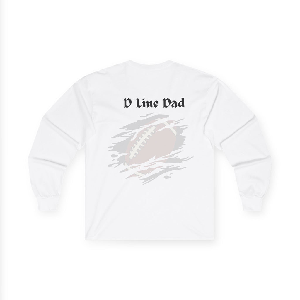 Hold the Line Long Sleeve Tee — D Line Dad Football Jersey Number 22