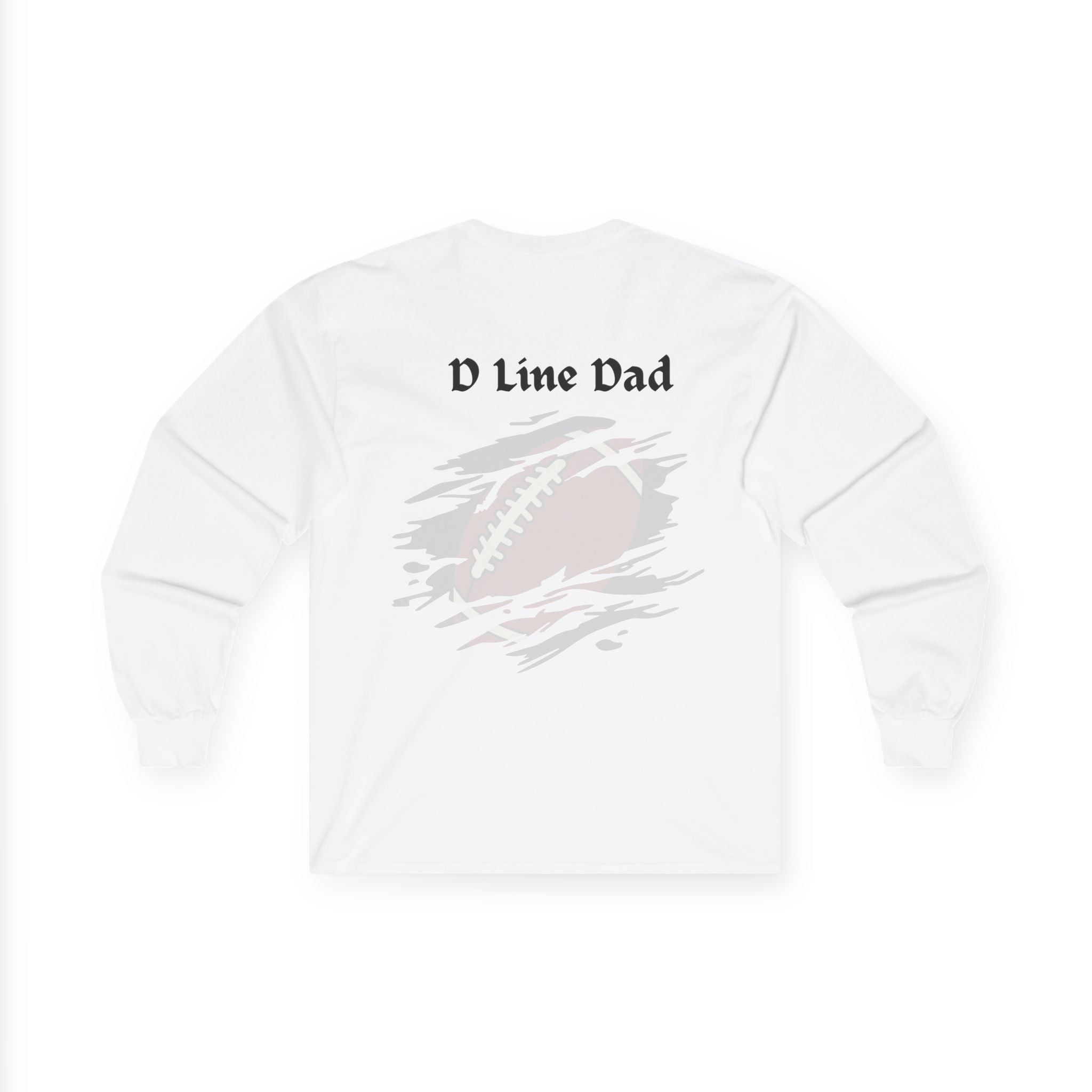 Hold the Line Long Sleeve Tee — D Line Dad Football Jersey Number 22