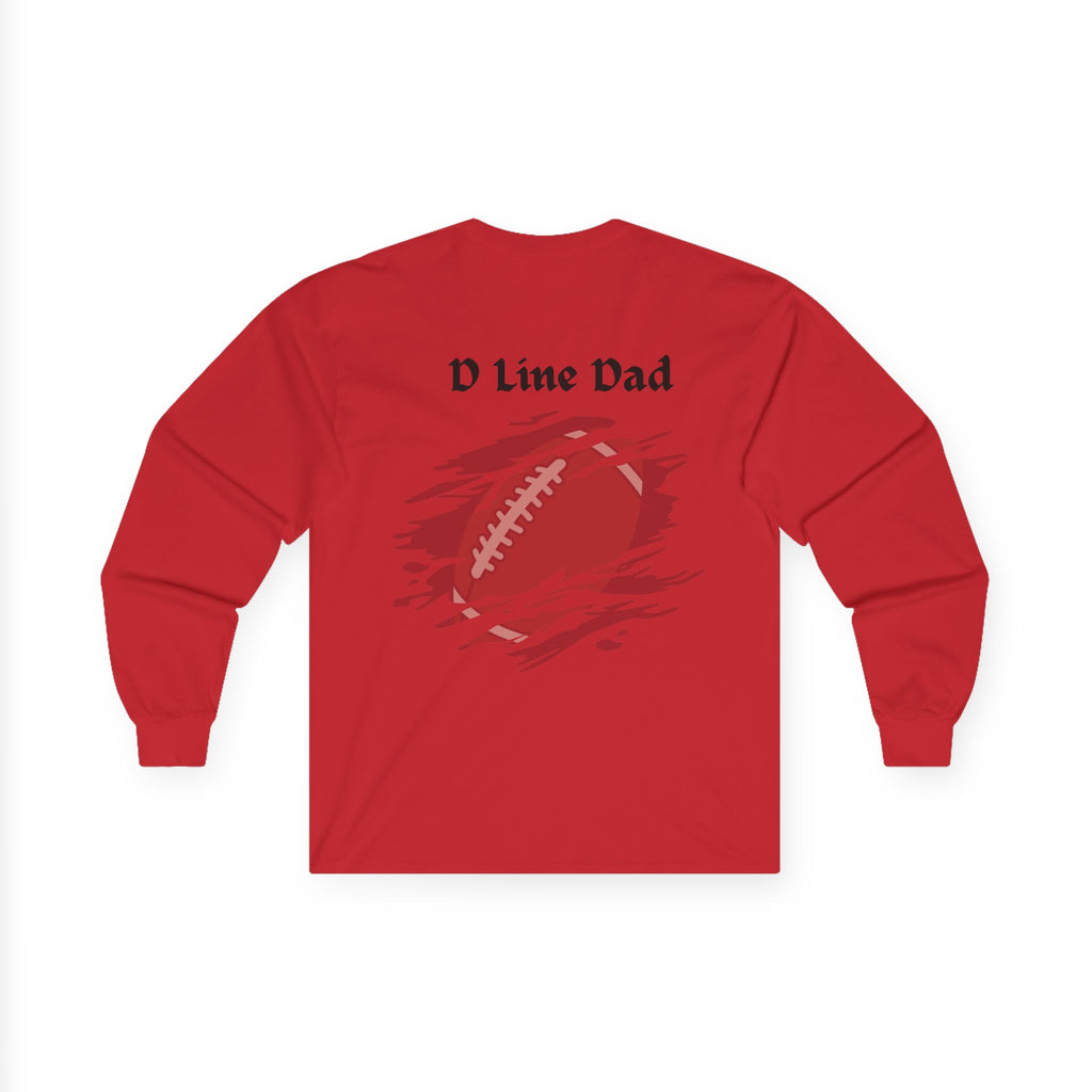 Hold the Line Long Sleeve Tee — D Line Dad Football Jersey Number 22