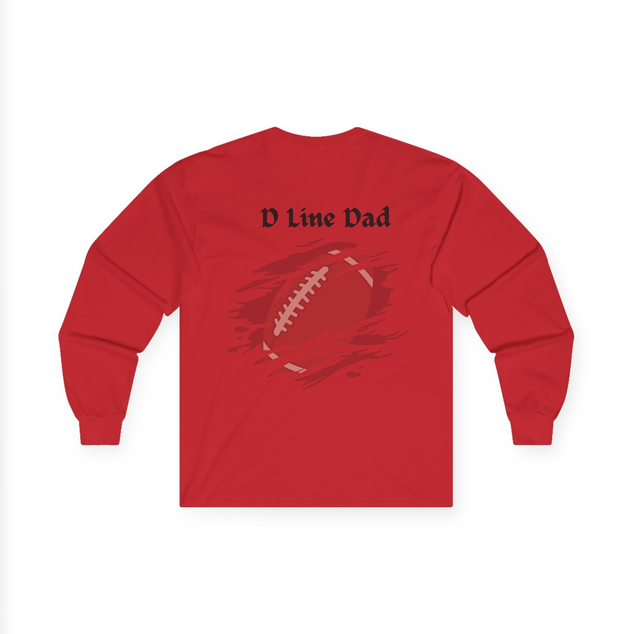 Hold the Line Long Sleeve Tee — D Line Dad Football Jersey Number 22