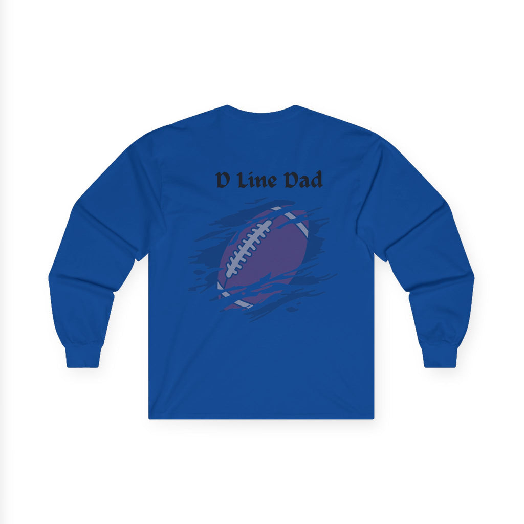 Hold the Line Long Sleeve Tee — D Line Dad Football Jersey Number 22