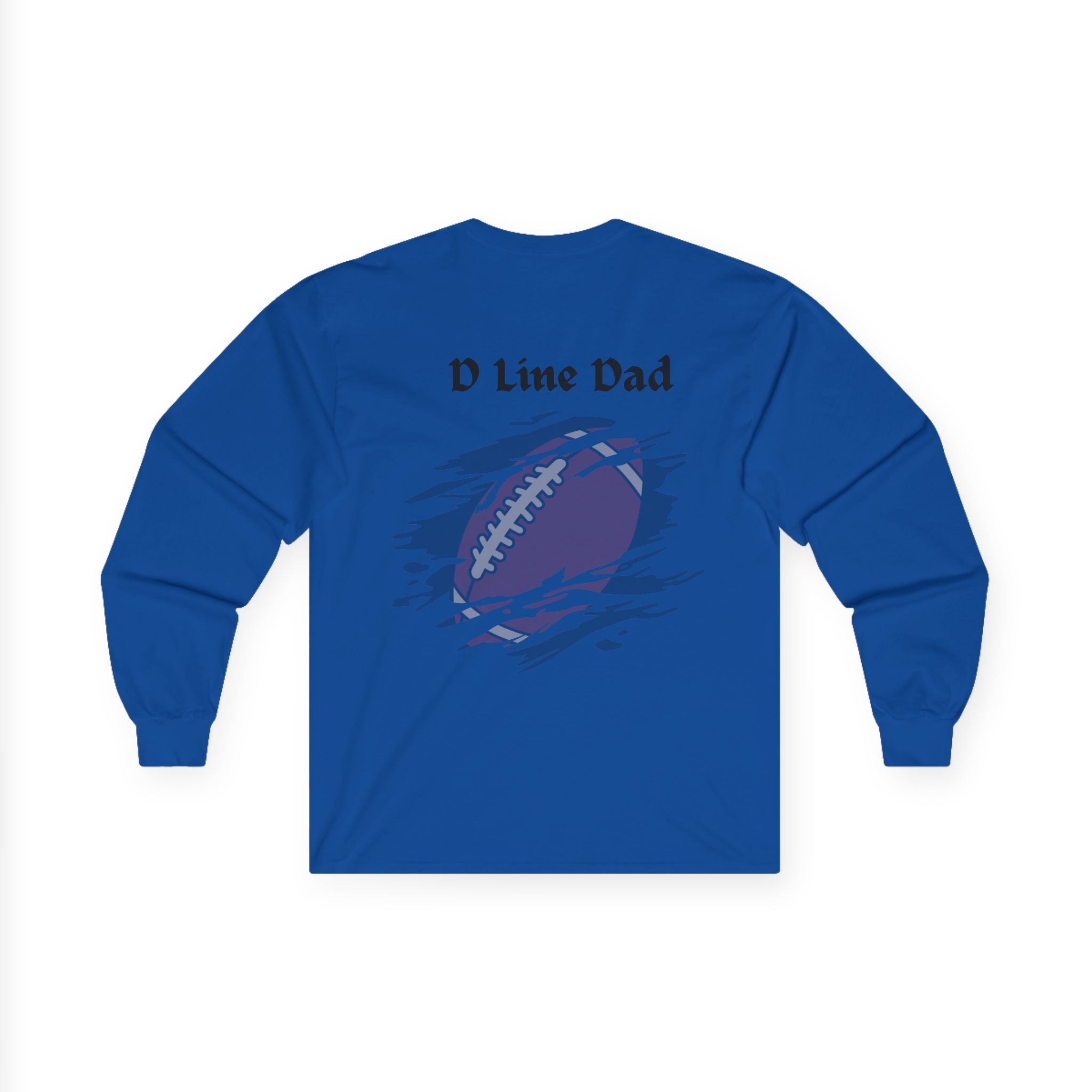 Hold the Line Long Sleeve Tee — D Line Dad Football Jersey Number 22