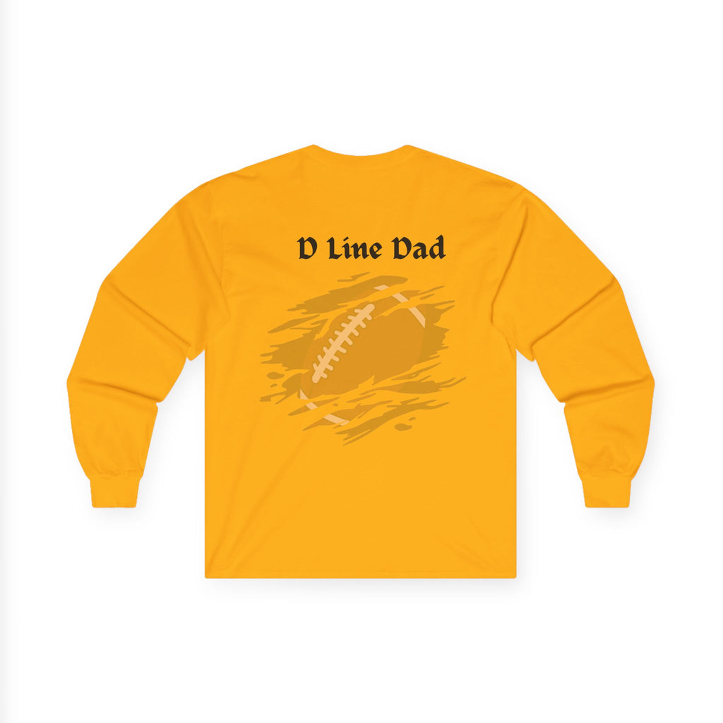 Hold the Line Long Sleeve Tee — D Line Dad Football Jersey Number 22