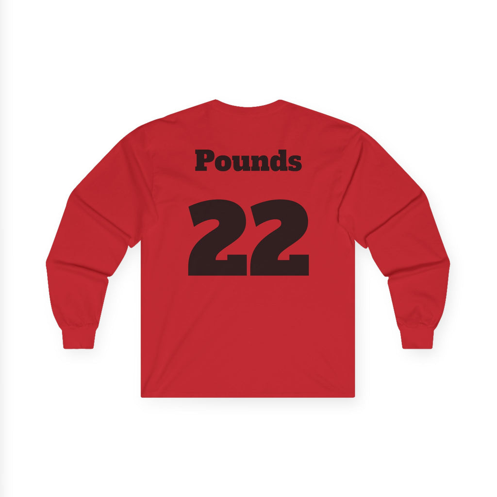 Long Sleeve Tee — 'Football Mom' Ribbon Football Design with Custom Back Number