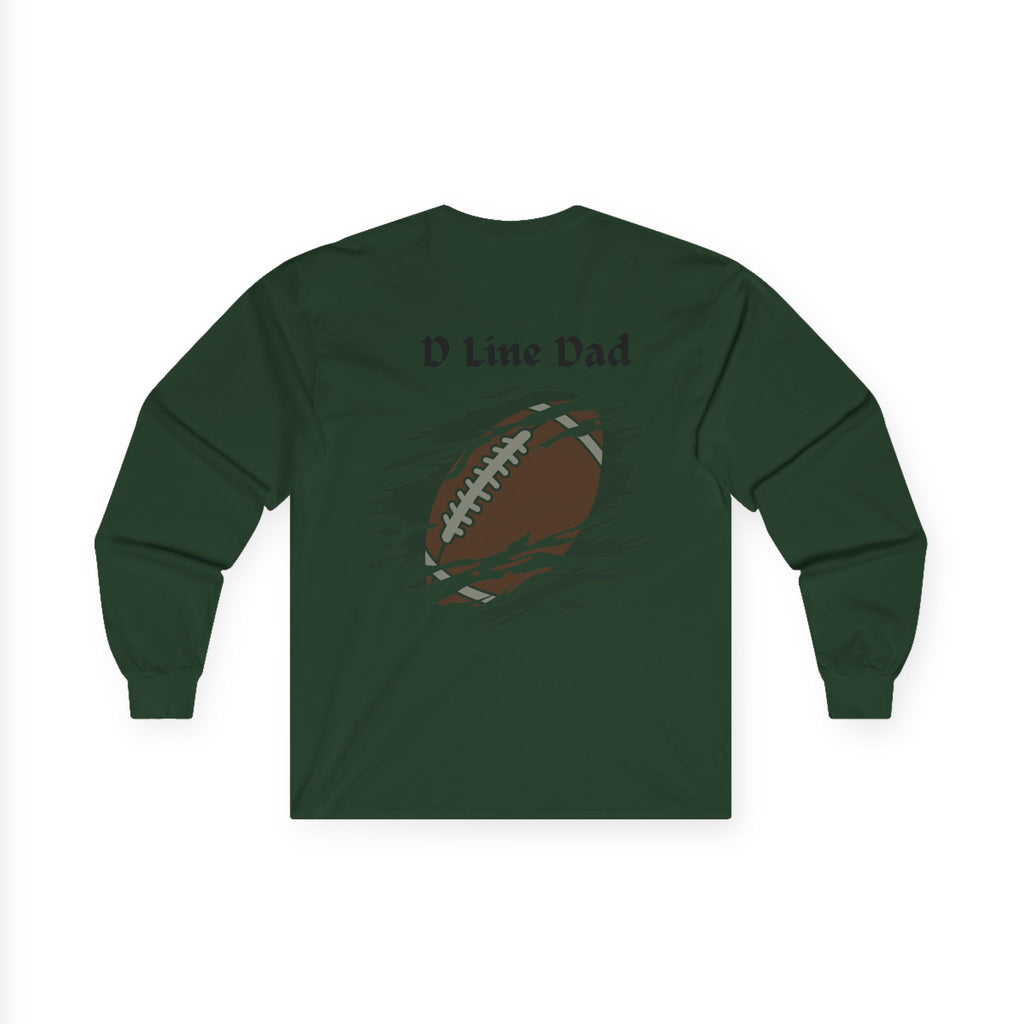 Hold the Line Long Sleeve Tee — D Line Dad Football Jersey Number 22