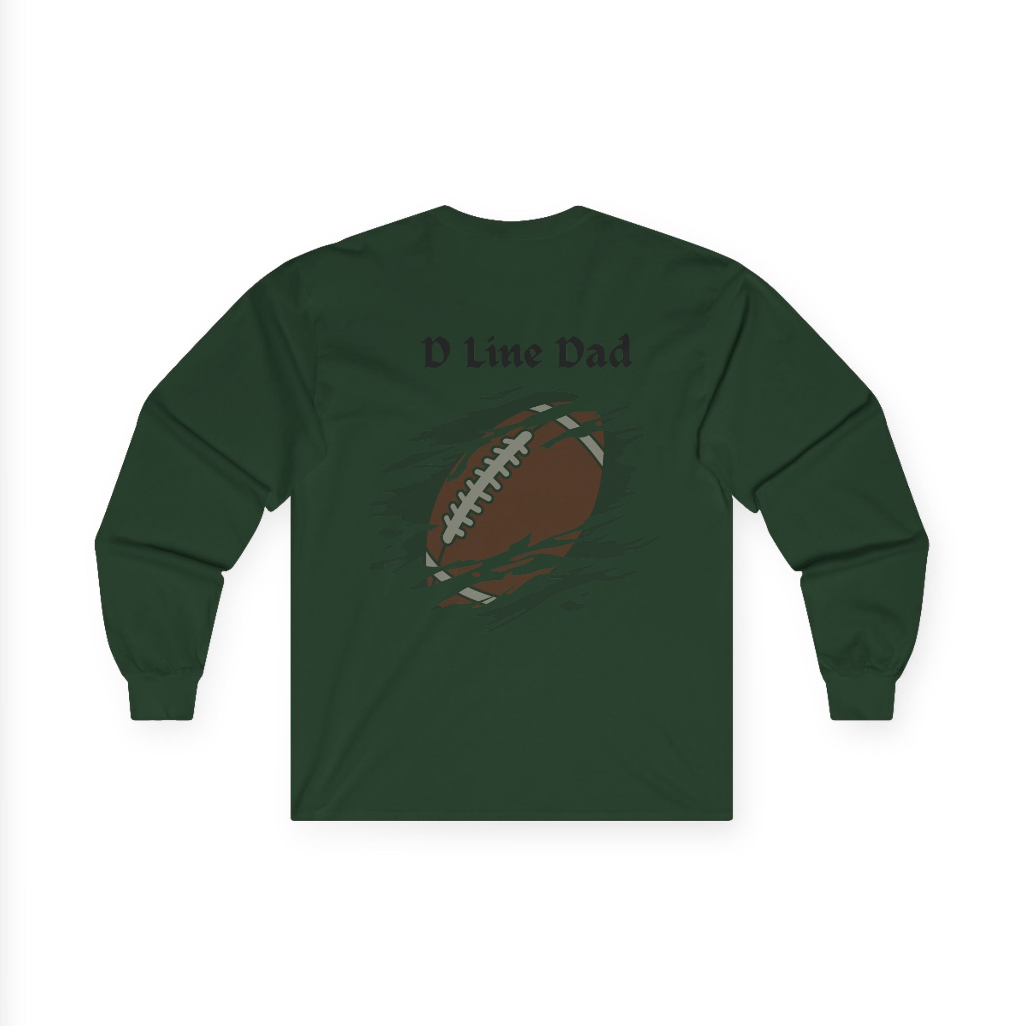 Hold the Line Long Sleeve Tee — D Line Dad Football Jersey Number 22
