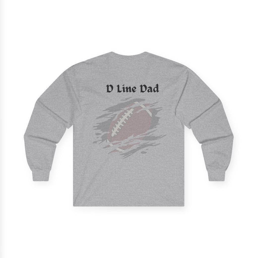 Hold the Line Long Sleeve Tee — D Line Dad Football Jersey Number 22