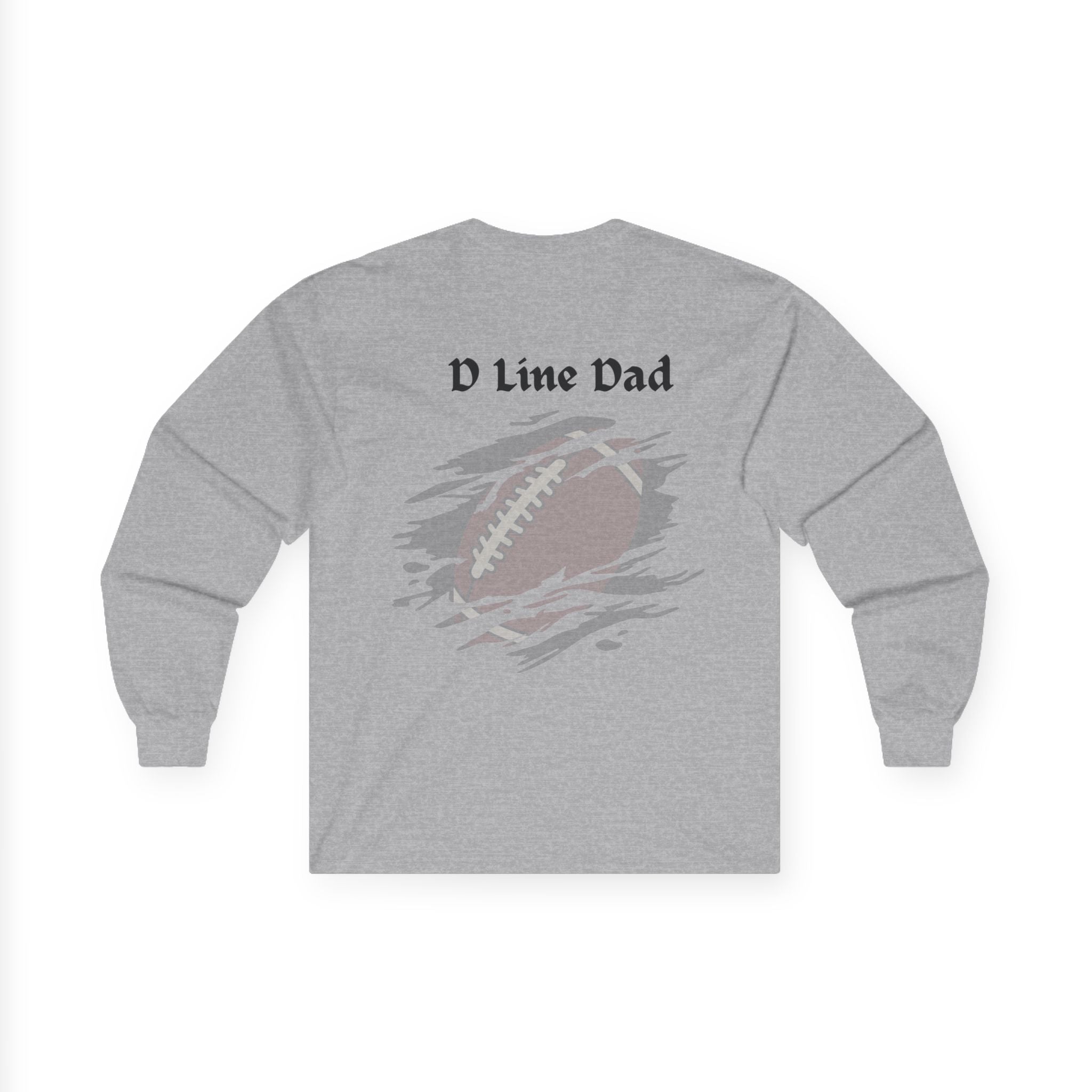 Hold the Line Long Sleeve Tee — D Line Dad Football Jersey Number 22