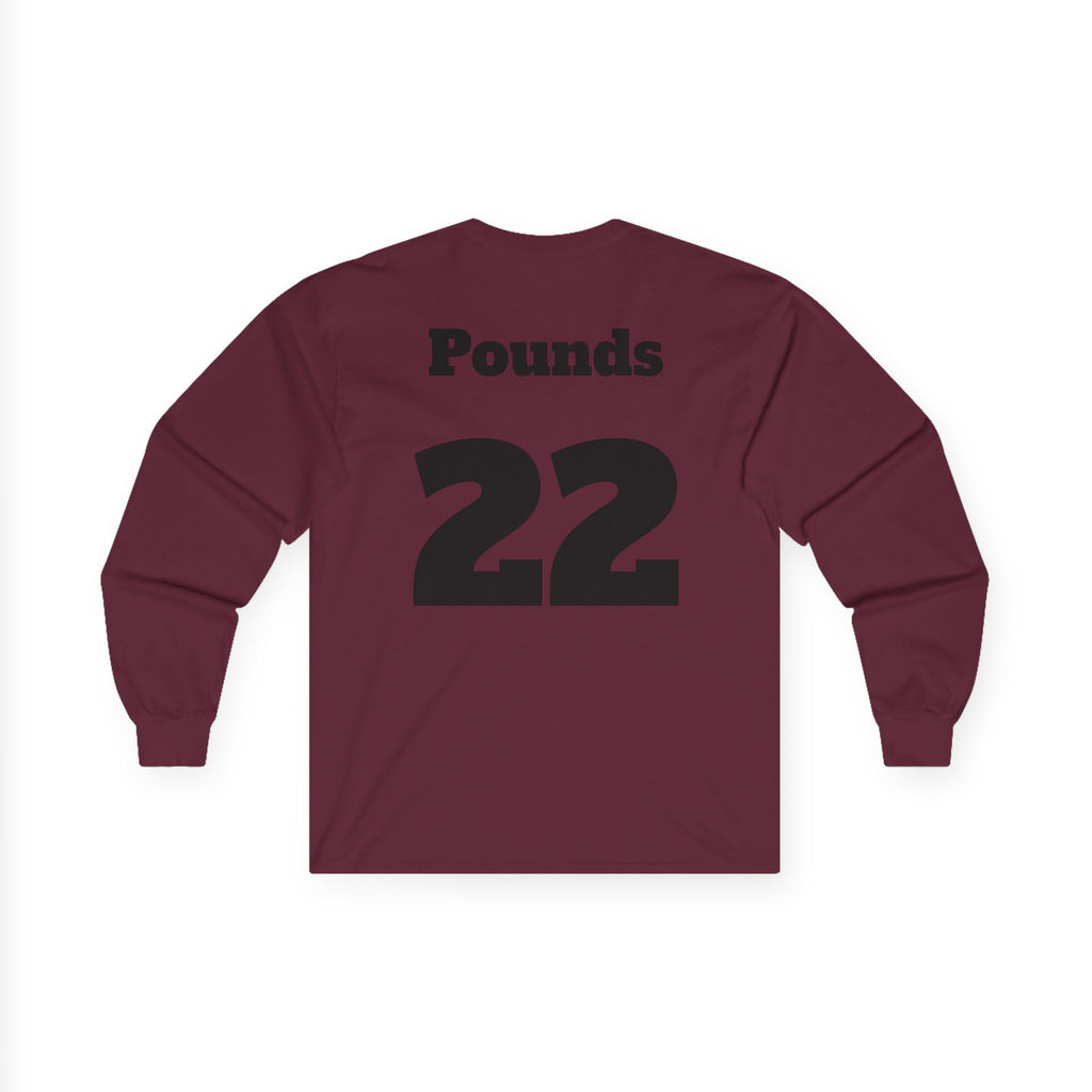 Long Sleeve Tee — 'Football Mom' Ribbon Football Design with Custom Back Number